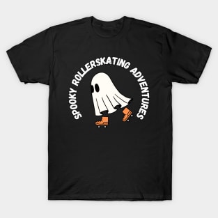 Spooky rollerskating Adventures. Halloween: Cute little ghost rollerskating T-Shirt